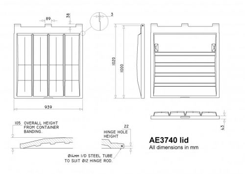 AE3740 Front End Loader lid