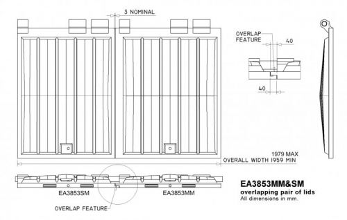 EA3853MM&SM Eurocontainer lid pair
