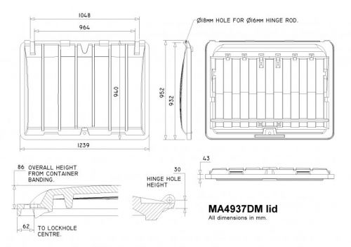 MA4937 1100 Litre Trade Waste Container lid