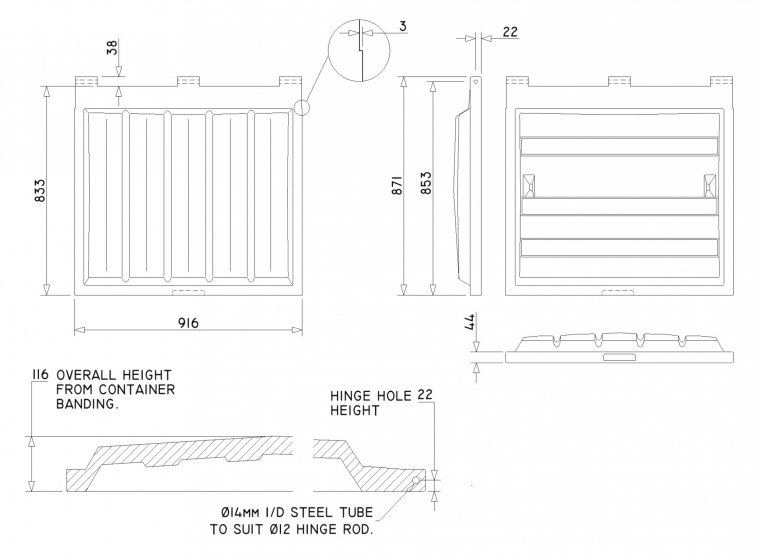 FA3634 Front End Loader lid | Duraflex